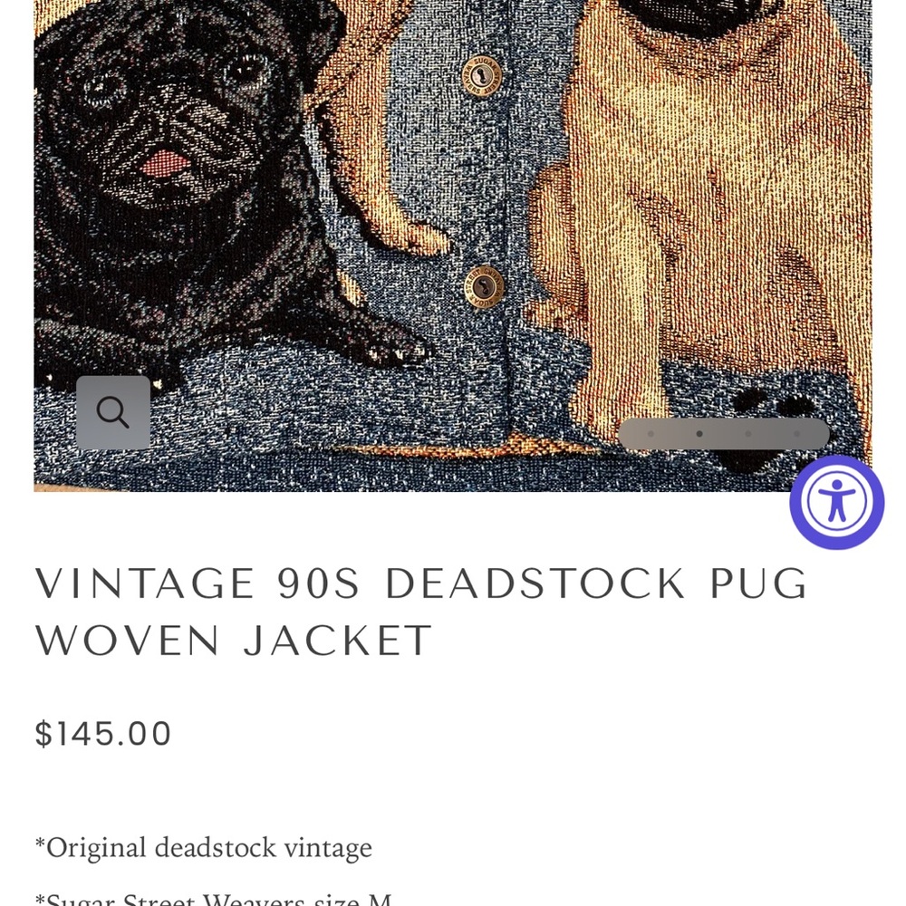 VINTAGE 90S DEADSTOCK PUG WOVEN JACKET - Picture 3 of 6